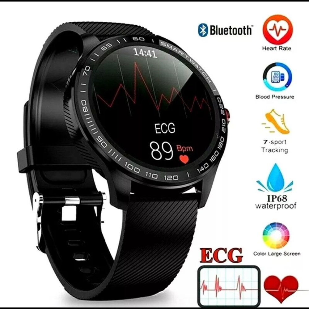 Tact Fitness Smart Watch ECG PPG Heart Rate Blood Pressure Oxygen Monitor IP68